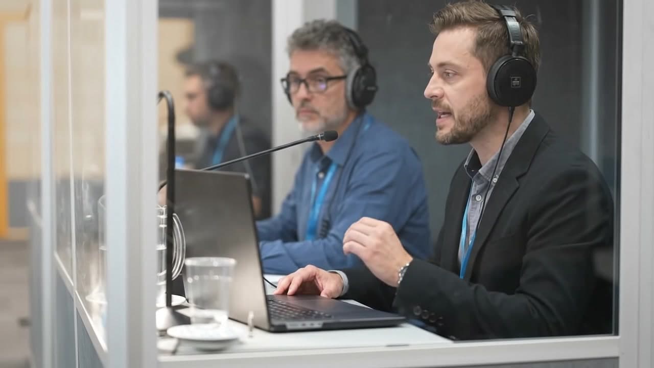 Professional interpreter at work